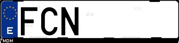 Matrícula española FCN, correspondiente al año 2006