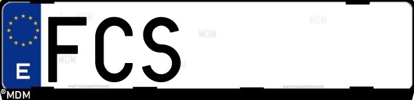 Matrícula española FCS, correspondiente al año 2006