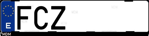 Matrícula española FCZ, correspondiente al año 2006