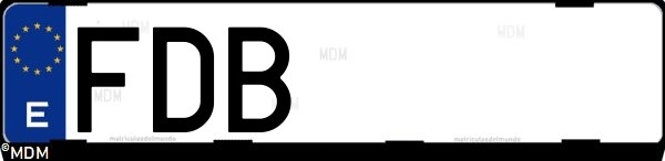 Matrícula española FDB, correspondiente al año 2006