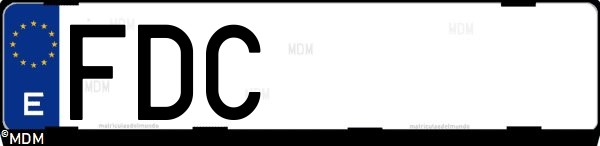 Matrícula española FDC, correspondiente al año 2006