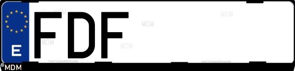 Matrícula española FDF, correspondiente al año 2006