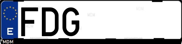 Matrícula española FDG, correspondiente al año 2006