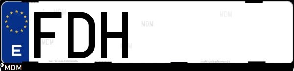 Matrícula española FDH, correspondiente al año 2006