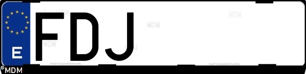 Matrícula española FDJ, correspondiente al año 2006