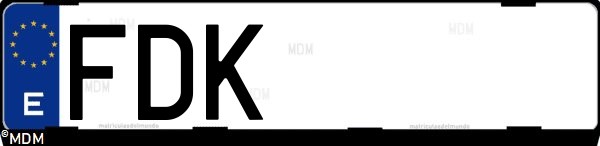 Matrícula española FDK, correspondiente al año 2006