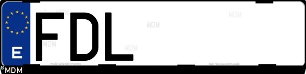 Matrícula española FDL, correspondiente al año 2006