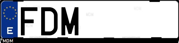 Matrícula española FDM, correspondiente al año 2006