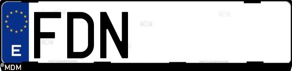 Matrícula española FDN, correspondiente al año 2006