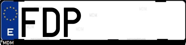 Matrícula española FDP, correspondiente al año 2006