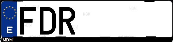 Matrícula española FDR, correspondiente al año 2006