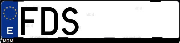 Matrícula española FDS, correspondiente al año 2006