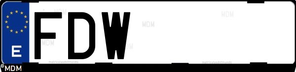 Matrícula española FDW, correspondiente al año 2006