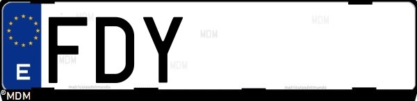 Matrícula española FDY, correspondiente al año 2006