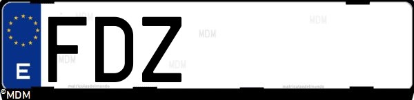 Matrícula española FDZ, correspondiente al año 2006