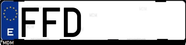 Matrícula española FFD, correspondiente al año 2006