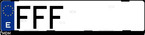 Matrícula española FFF, correspondiente al año 2006