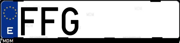 Matrícula española FFG, correspondiente al año 2006