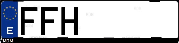 Matrícula española FFH, correspondiente al año 2006