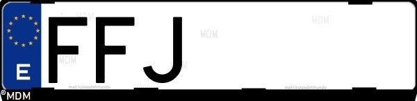 Matrícula española FFJ, correspondiente al año 2006