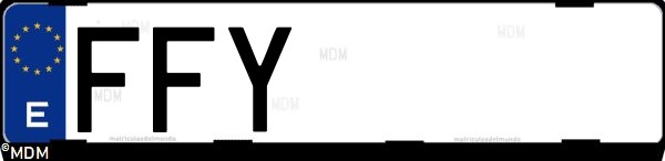 Matrícula española FFY, correspondiente al año 2006