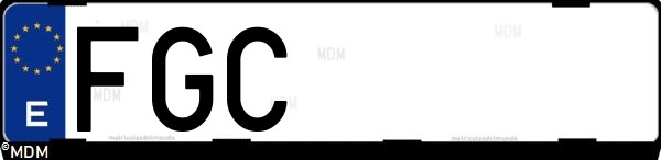 Matrícula española FGC, correspondiente al año 2006