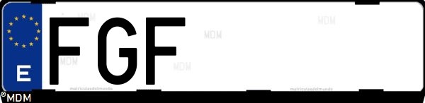 Matrícula española FGF, correspondiente al año 2006