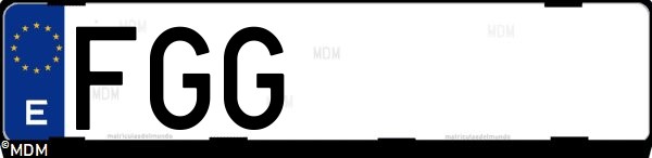 Matrícula española FGG, correspondiente al año 2006