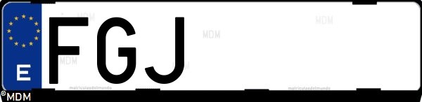 Matrícula española FGJ, correspondiente al año 2006