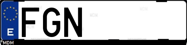 Matrícula española FGN, correspondiente al año 2006