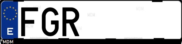 Matrícula española FGR, correspondiente al año 2006