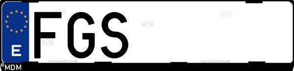 Matrícula española FGS, correspondiente al año 2006