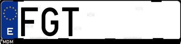 Matrícula española FGT, correspondiente al año 2006