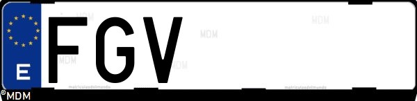 Matrícula española FGV, correspondiente al año 2006