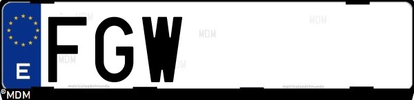 Matrícula española FGW, correspondiente al año 2006