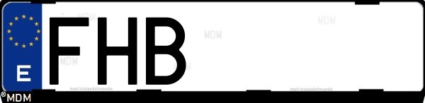 Matrícula española FHB, correspondiente al año 2006