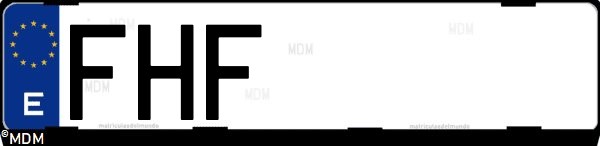 Matrícula española FHF, correspondiente al año 2006