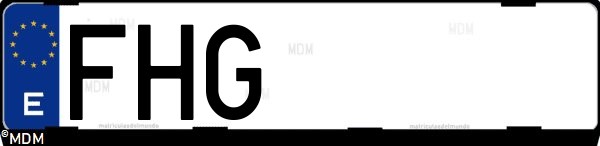 Matrícula española FHG, correspondiente al año 2006