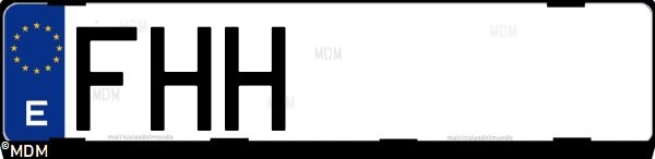 Matrícula española FHH, correspondiente al año 2006