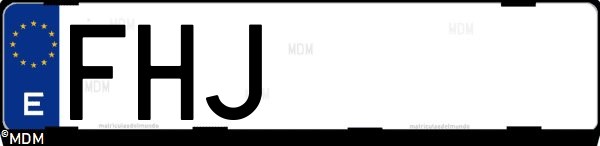Matrícula española FHJ, correspondiente al año 2006