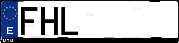 Matrícula española FHL, correspondiente al año 2006