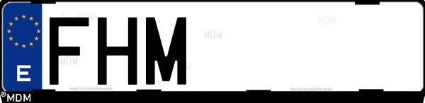 Matrícula española FHM, correspondiente al año 2006