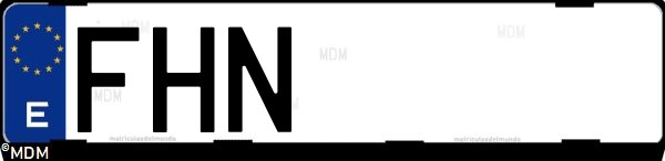 Matrícula española FHN, correspondiente al año 2006