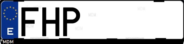 Matrícula española FHP, correspondiente al año 2006