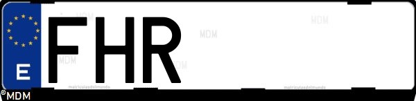 Matrícula española FHR, correspondiente al año 2006