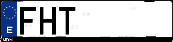 Matrícula española FHT, correspondiente al año 2006