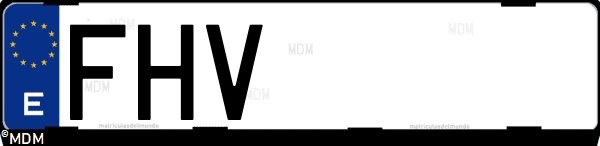 Matrícula española FHV, correspondiente al año 2006