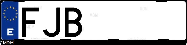Matrícula española FJB, correspondiente al año 2006