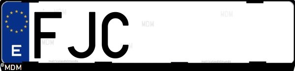 Matrícula española FJC, correspondiente al año 2006