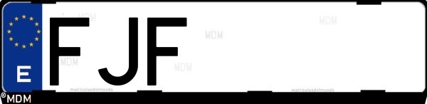 Matrícula española FJF, correspondiente al año 2006